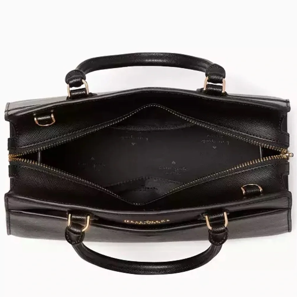 KATE SPADE Madison Saffiano Leather Medium Satchel BLACK COLOR